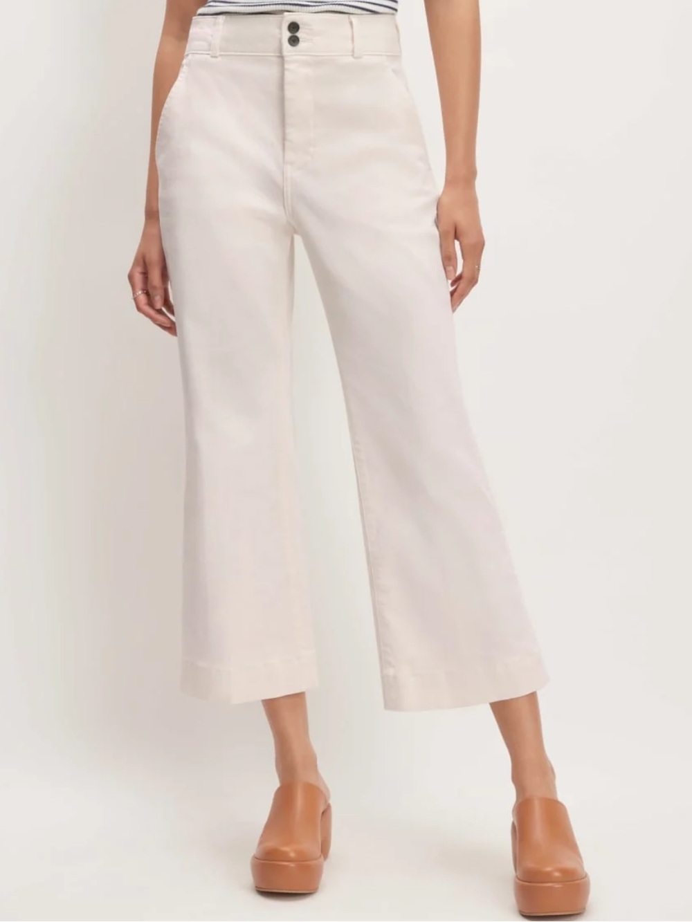 Everlane | Organic Kick Flare Pant — in Bone